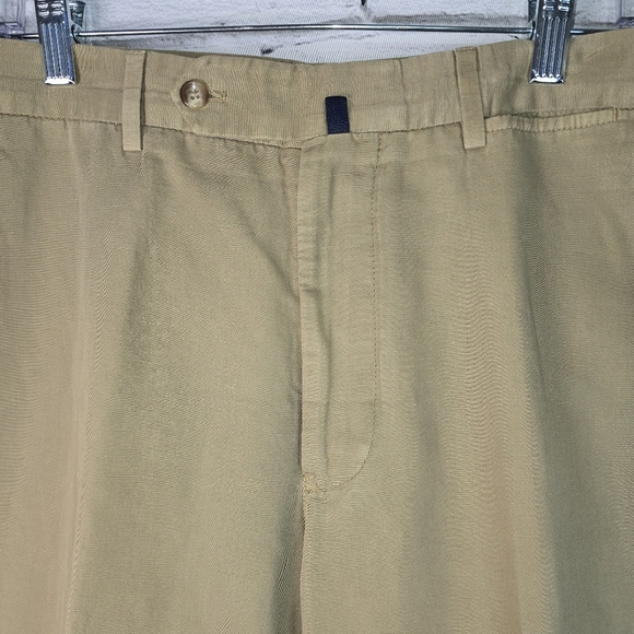 Incotex Men's Dark Khaki Chino Lino Linen Blend Quality Pants Mens 32 - Picture 2 of 9